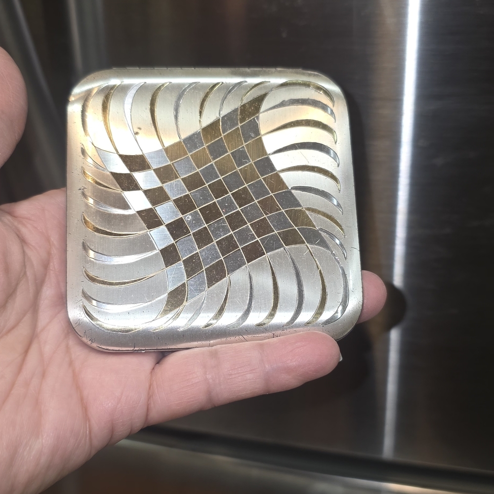 Silver Plated With Mirror Compact 1950s